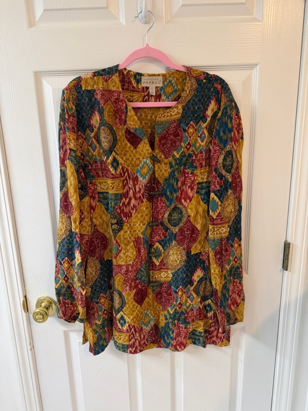 Adrianna Papell vintage silk blouse size 16